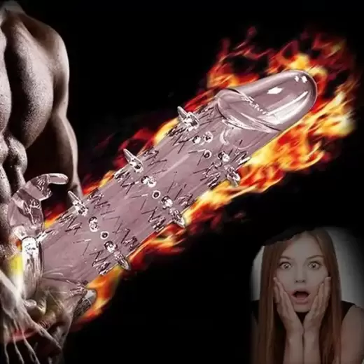 Reusable Crystal Delay Time Penis Sleeve Extender For Men