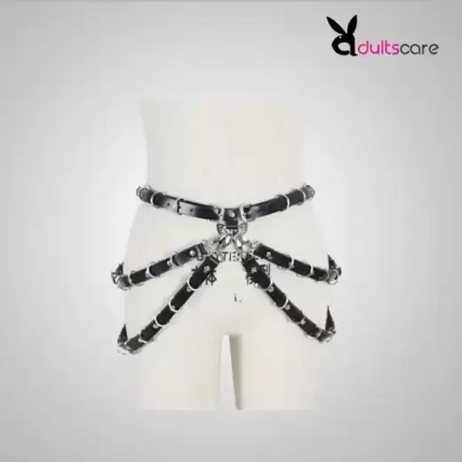 Romantic Body Harness Garter Belt With Metal Chain Waist Leg Cage