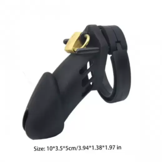 Silicone Rubber Black Men Chastity Cage