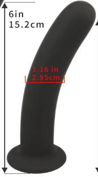 6 Inch Curved Cup Flexible Smooth Silicone Anal Dildo With Belt
