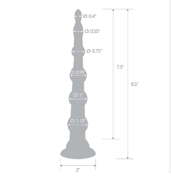 8.5 Inch Anal Beads With Suction Base