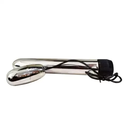 Shiny Steel 7 inch Rod with egg Vibrator