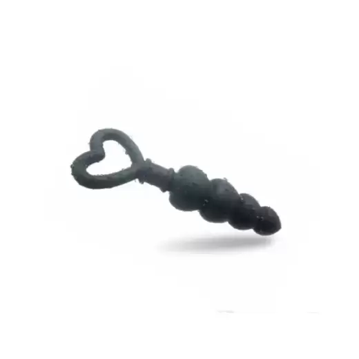 Silicone Black Heart-shaped Anal Bead Butt Plug