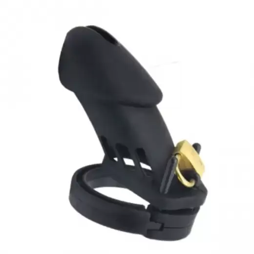 Silicone Rubber Black Men Chastity Cage