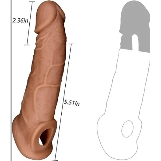 Silicone Double Hole Jumbo Penis Sleeve Extender