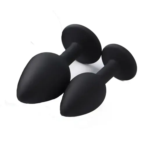 2 Pcs Silicone Jeweled Anal Butt Plugs