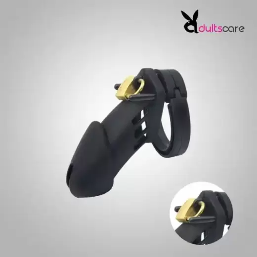 Silicone Rubber Black Men Chastity Cage