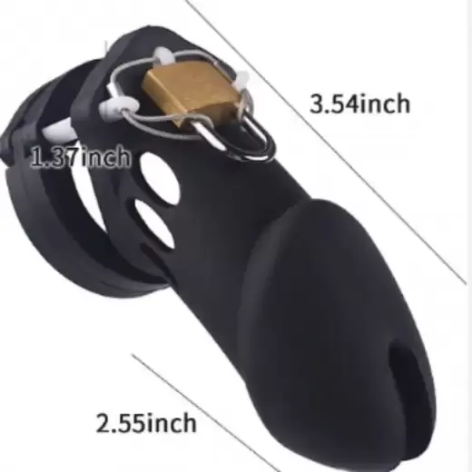 Silicone Rubber Black Men Chastity Cage