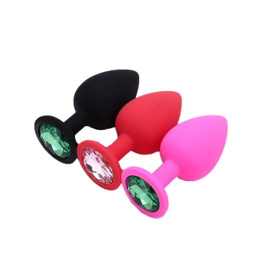 Small Soft Silicone Crystal Jeweled Anal Plug