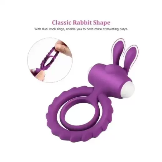 Soft Rabbit Vibrating Cock Ring For Men