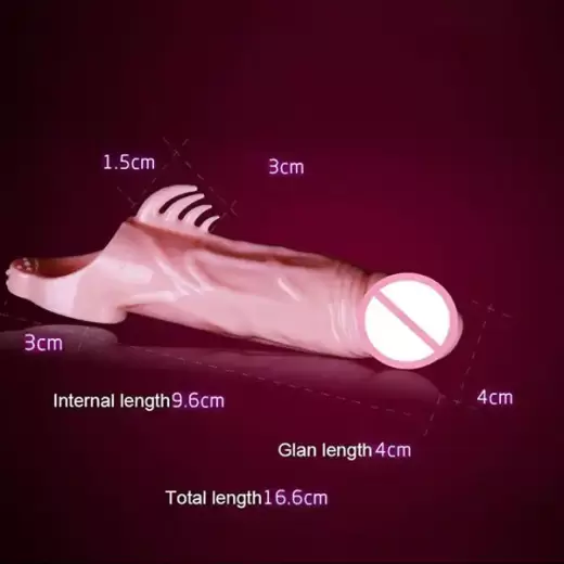 Reusable Solid Simulation Glans Transparent Penis Sleeve