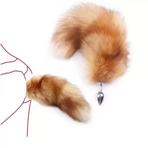 Gold Fox Tail Stainless Steel Anal Plug