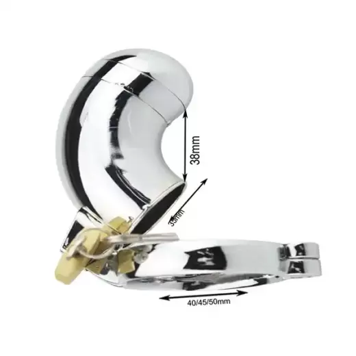 Stainless Steel Male Chastity Cage Bondage Penis Lock Ring
