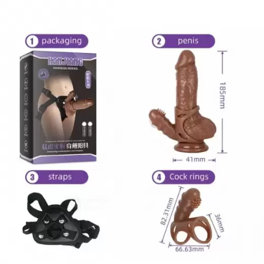 Hanjiang Strap On Dildo With Clitoris Stimulator