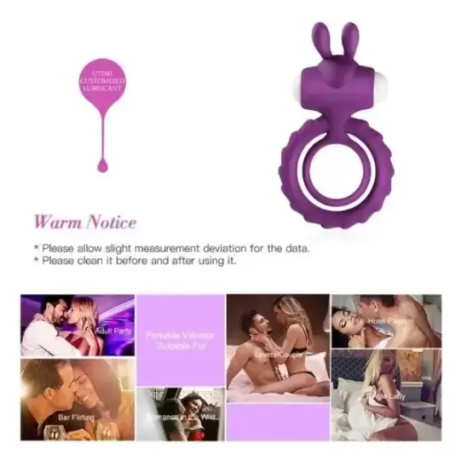 Soft Rabbit Vibrating Cock Ring For Men