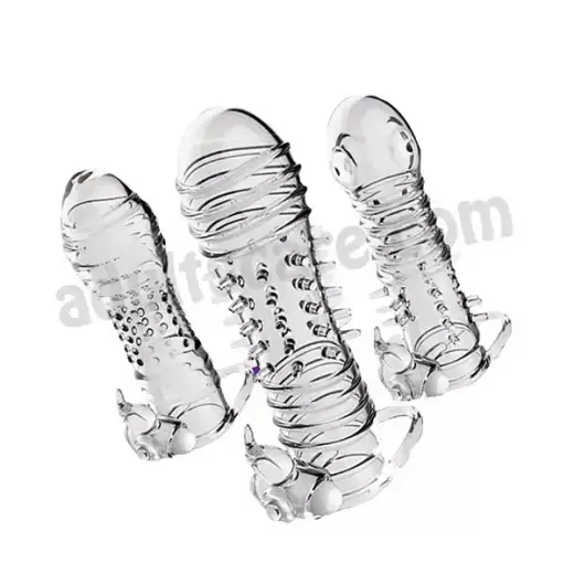 Vibrating Ribbed Reuseable Condom Sleeve
