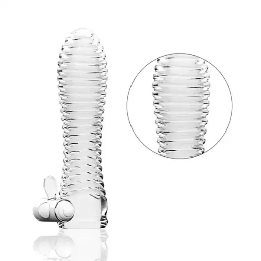 Reusable Crystal Vibration Extender Condom sleeve