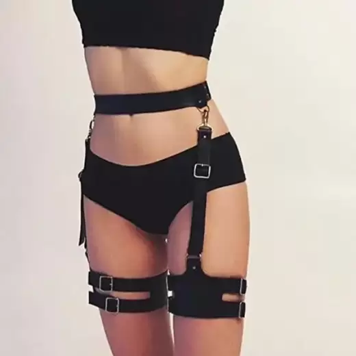 Waist Adjustable Belt Gothic Cincher Caged Garter for Women Rave Outfits