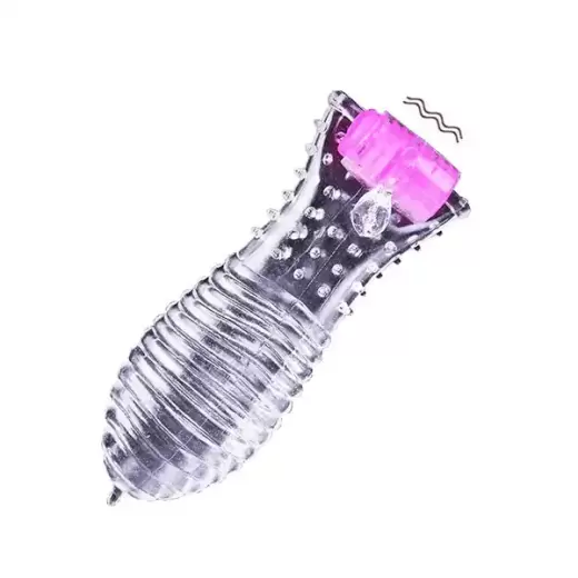 Wave Dotted Crystal Condom Sleeve with Vibration Mode