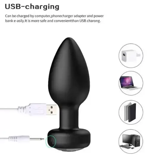 Wireless Remote Control Silicone Butt Plug Prostate Massager