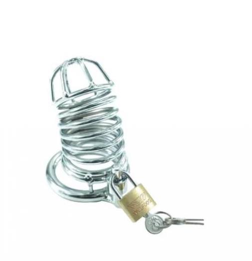 Steel Spring Chastity Cage Lock