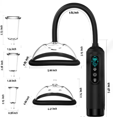 Automatic Vacuum Clitoral Breast & Vagina Pumps with 5 Size Cups