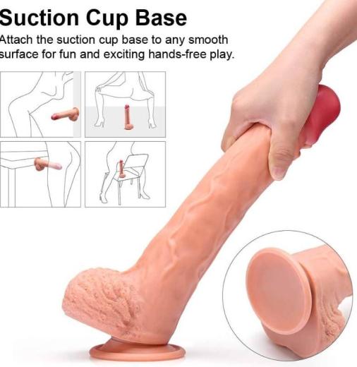 Dual-Layered 11 Inch Strong Sunction Dildo