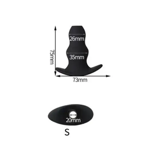 Small Soft Silicone Hollow Enema Butt Plug Prostate Massager