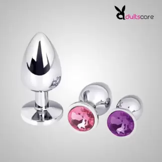 Large Stainless Steel Anal Crystal Masturbation Plug