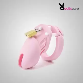 Pink Chastity Locked Cage Sex Toy for Men