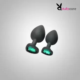 2 Pcs Silicone Jeweled Anal Training Plugs