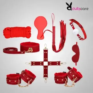 9Pcs Luxury Red BDSM Kit