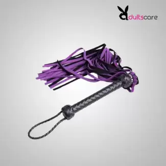 Black Faux Leather Flogger with Purple