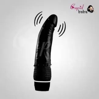 7 Inch Black Soft Jelly Rubber Female Masturbation Vibrator Dildo