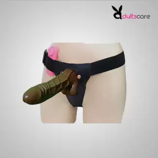 CHOCO HOLLOW STRAP ON WITH VIBRATION & BALLS