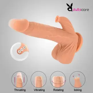 Clitoral Stimulation Suction Cup Thrusting Vibrator Realistic Dildo