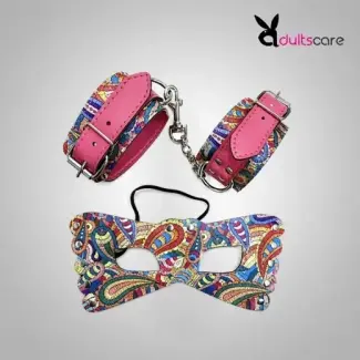 Colourful Handcuffs And Eye Mask Combo