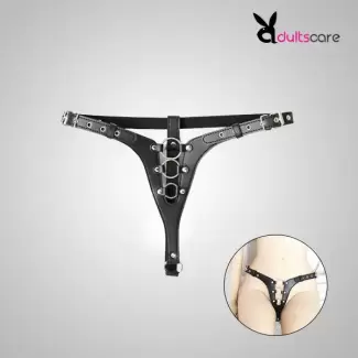 Female Adjustable Chastity belt Leather Bondage Panty