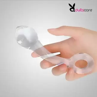 Glass Anal Plug with Ring