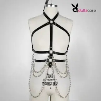 Harness Sexy Garter Belt Woman Leather Fetish Body Bondage