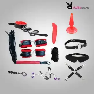 Luxury 12Pcs Leather Bdsm Bondage Kit