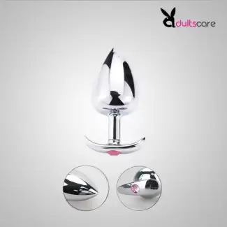Medium Metal Jeweled Shaped Anal Plug