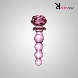 Pink Crystal Glass Anal Butt Plug