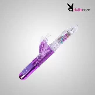 Rechargeable Butterfly Rabbit Vibrator with Rotating & Thrusting Beads