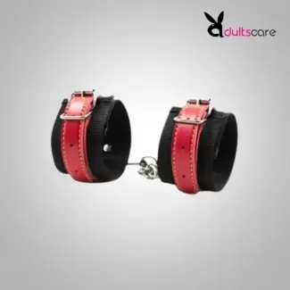 Red/Black Nylon Bondage Wrist Cuffs