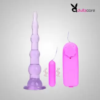 Remote Control Vibrating Jelly Anal Plug with Suction Cup