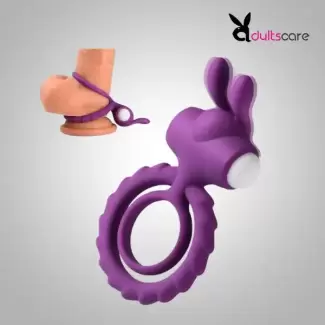 Soft Rabbit Vibrating Cock Ring For Men