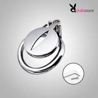Stainless Steel Flat Chastity Cage Curve Ring Screw Locker