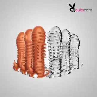 Vibrating Ribbed Reuseable Condom Sleeve