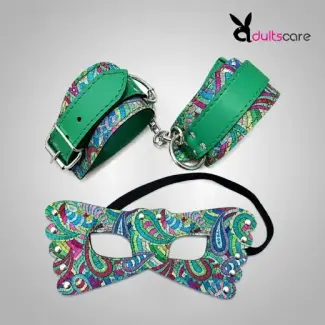 Adjustable Colorful Wrist Cuffs and Blindfold Set
